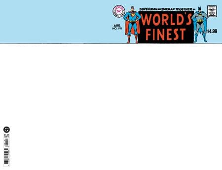 DC Comics Comic Books WORLDS FINEST COMICS #195 FACSIMILE EDITION CVR B BLANK CARD STOCK VAR 76194139523400121 0226DC0211