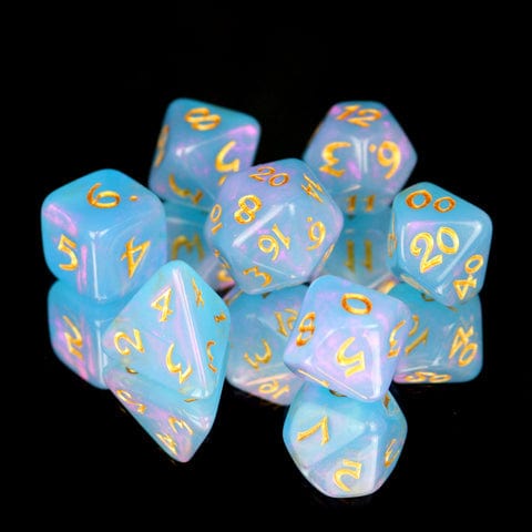 Die Hard Dice Dice > Die Hard Dice DHD: 7 Piece RPG Set - Elessia Moonstone, Rumara with Gold 810060786369 P0204070