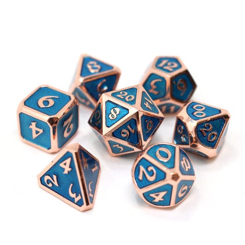 Die Hard Dice Dice > Die Hard Dice DHD: Metal 7 Piece RPG Set - Mythica Copper Aquamarine 689355112301 M0102060