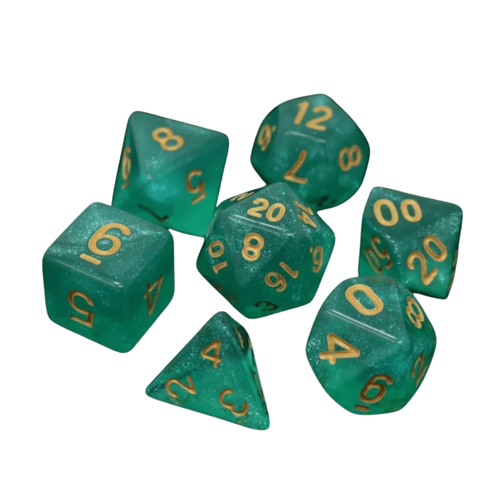 Die Hard Dice Dice > Die Hard Dice DHD: Plastic 7-Die Set - Hakuro w/ Gold 689355111342 P0017290