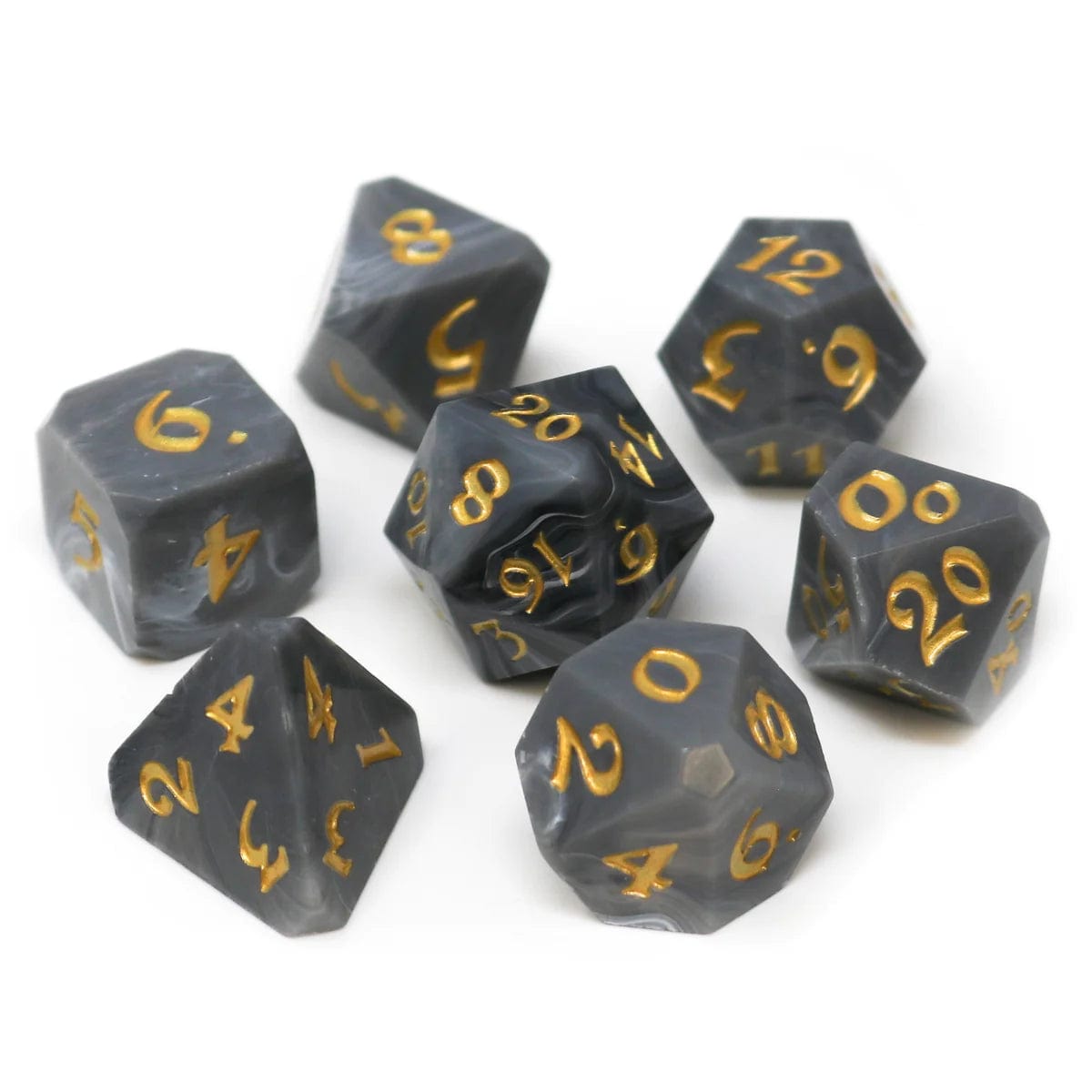Die Hard Dice Dice > Die Hard Dice Die Hard Dice: 7pc RPG Set - Avalore Talisman, Ash with Gold 810060787533 P0105080