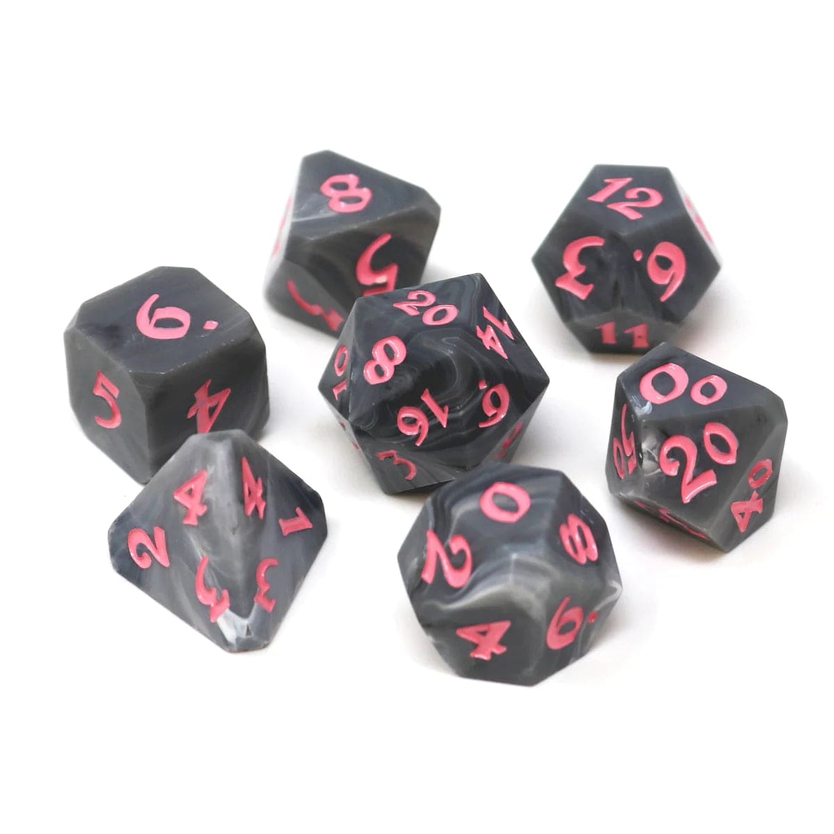 Die Hard Dice Dice > Die Hard Dice Die Hard Dice: 7pc RPG Set - Avalore Talisman Ash with Pale Pink 810060787557 P0105100