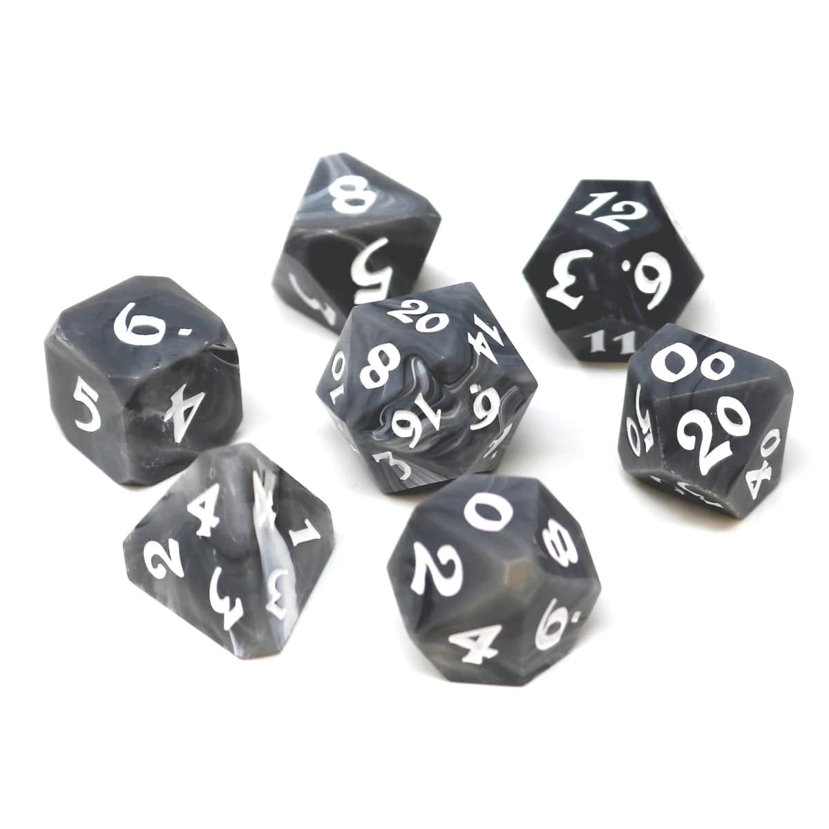 Die Hard Dice Dice > Die Hard Dice Die Hard Dice: 7pc RPG Set - Avalore Talisman, Ash with Pearl 810060787526 P0105070