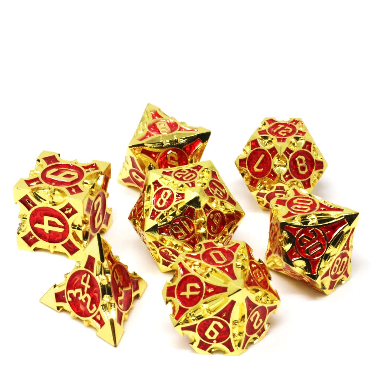 Die Hard Dice Dice > Die Hard Dice Die Hard Dice: 7pc RPG Set - Vaultrunner Shiny Gold w Red 810060788004 NM00204