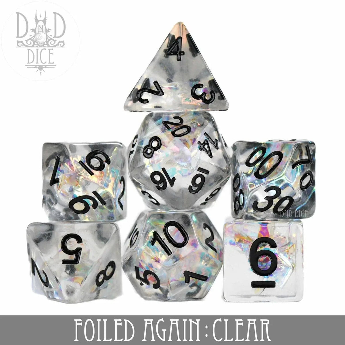 DNDDICE.COM Dice > Other Dice DND DICE: Foiled Again Clear 758890749041 PR07FOIL1