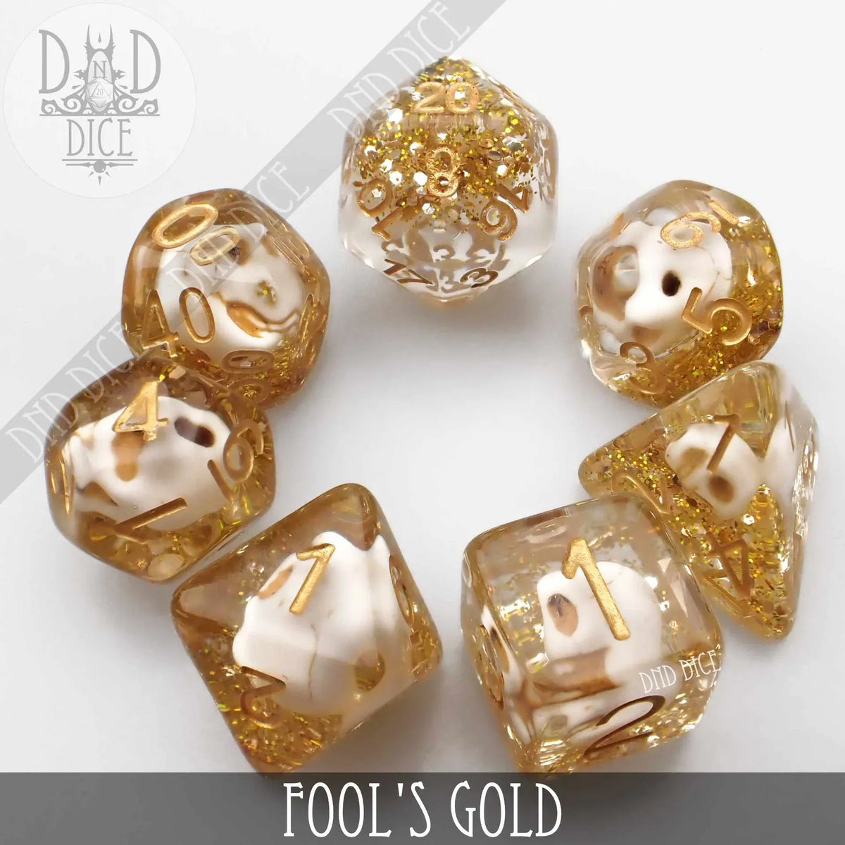 DNDDICE.COM Dice > Other Dice Fool's Gold - 7 Dice Set 758890739653 PR07FGLD
