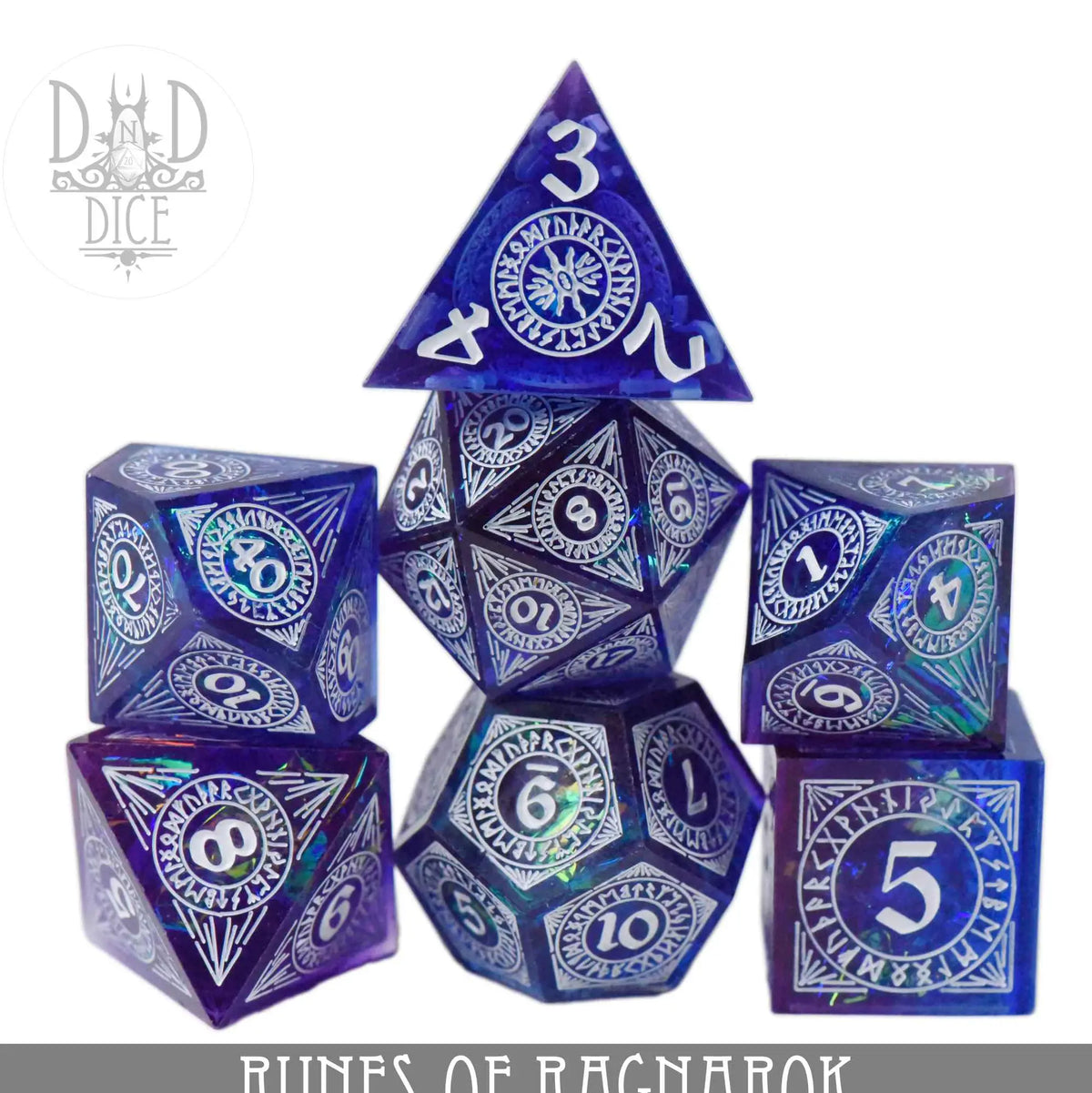 DNDDICE.COM Dice > Other Dice Runes of Ragnarok (Handmade) - 7 Dice Set 758890750139 HM07RUNES