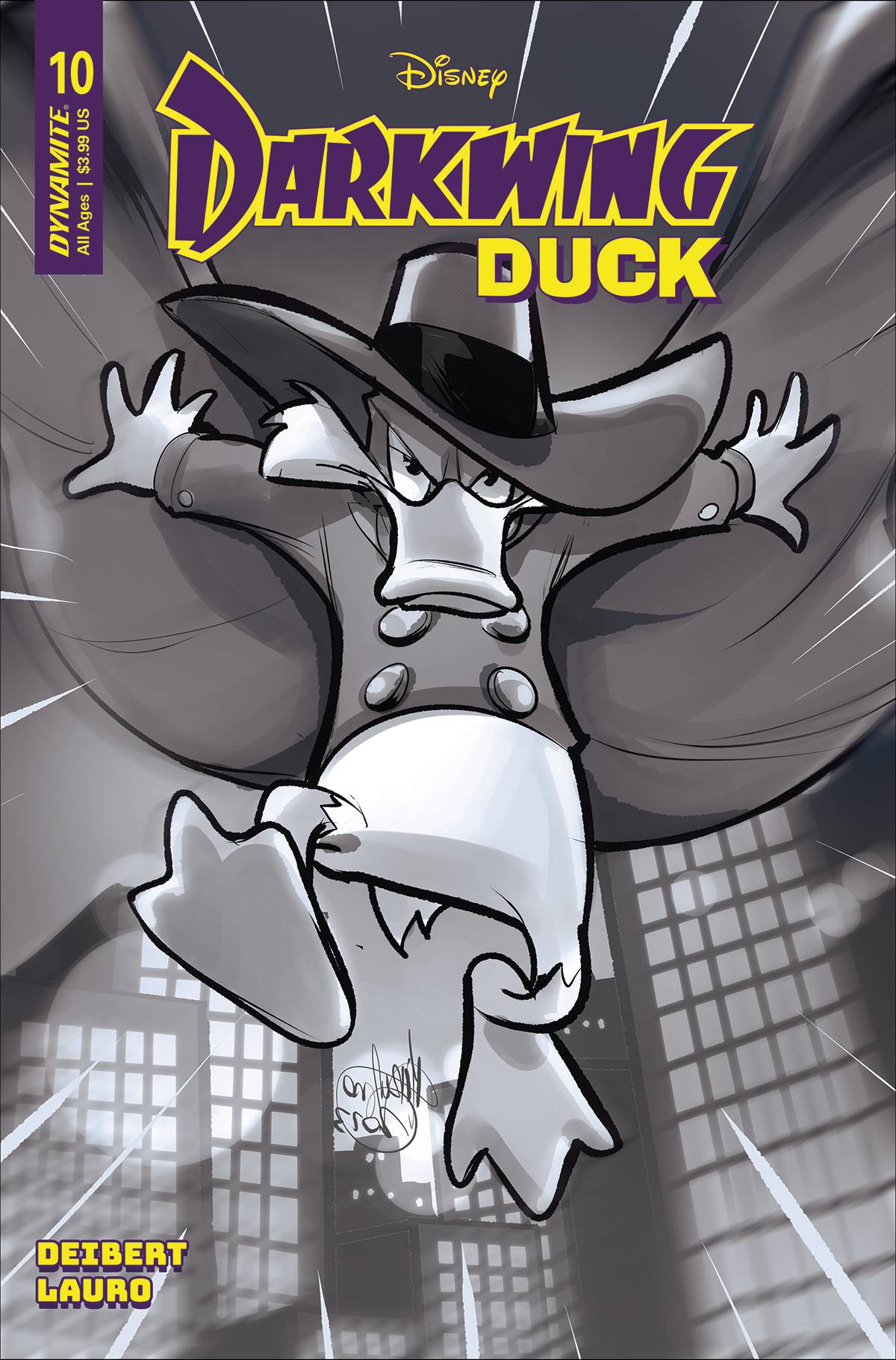 Dynamite Comic Books DARKWING DUCK #10 CVR S 1:7 INCV FOC ANDOLFO B&W 72513032463410191