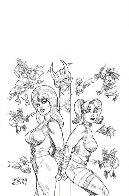 DYNAMITE Comic Books HARLEY QUINN X ELVIRA #2 CVR U INC 1:10 JOSEPH MICHAEL LINSNER LINE ART VIRGIN FOC BONUS VAR 72513035710602211 0925DE8299