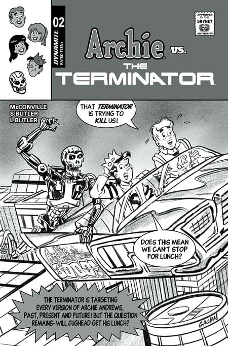 Dynamite Comic Books > Incentives ARCHIE VS THE TERMINATOR #2 CVR G INC 1:10 BILL GALVAN PENCILS VAR (Release Date: 11/18/2026) 72513036769302071 0926DE0638