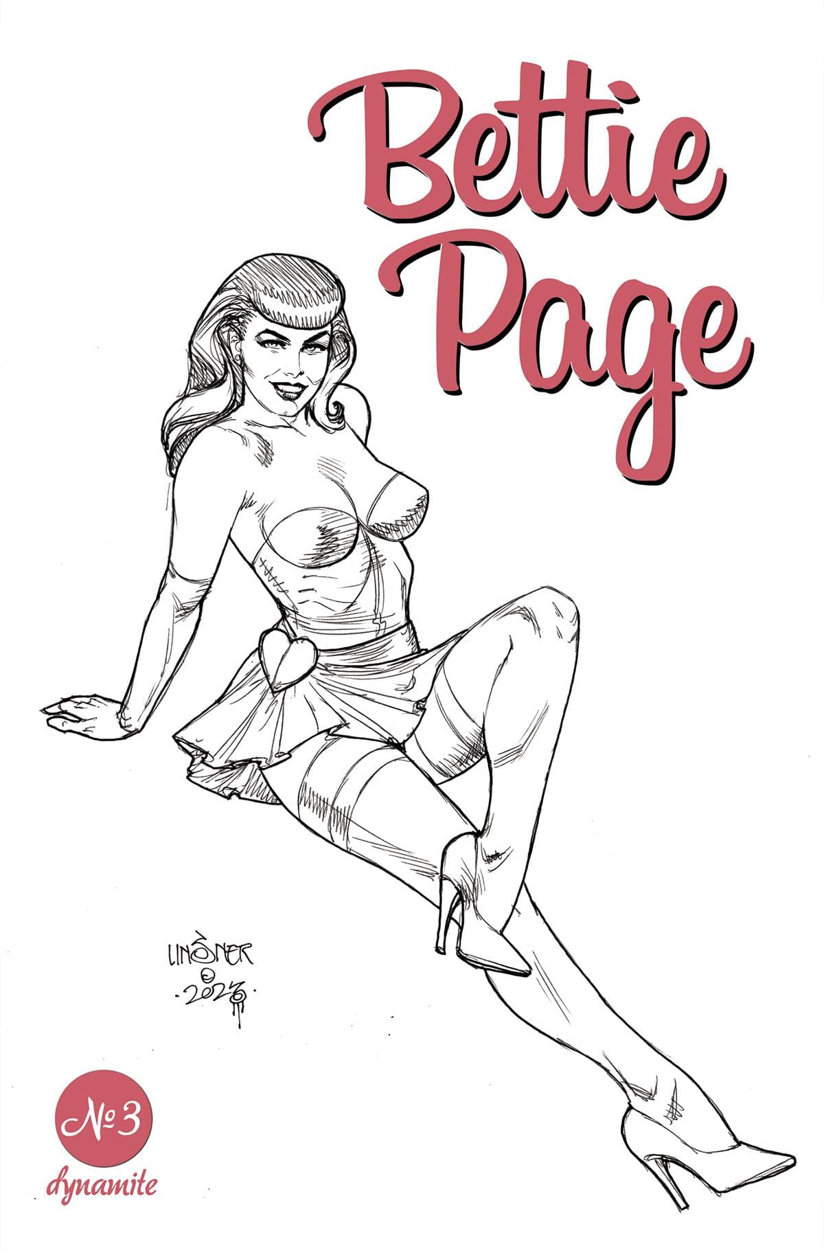 DYNAMITE Comic Books > Incentives BETTIE PAGE #3 CVR F 1:10 INCV VAR LINSNER LINE ART (MR) 72513033124303061 JUN230756