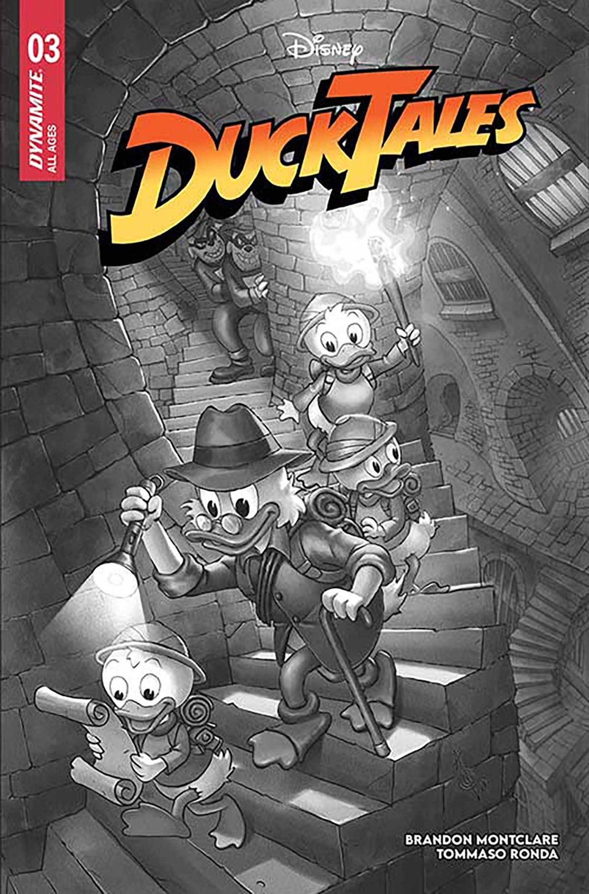 DYNAMITE Comic Books > Incentives DUCKTALES #3 CVR R 1:7 FOC INCV QUAH B&W 72513034660503181