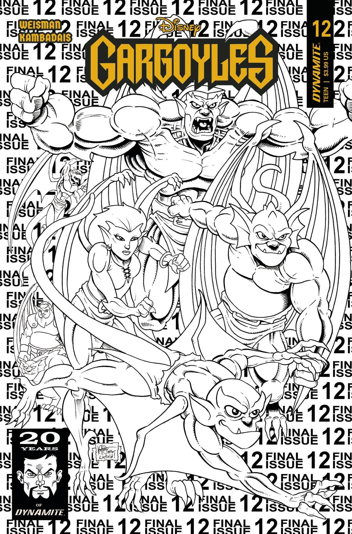 DYNAMITE Comic Books > Incentives GARGOYLES #12 CVR Q 1:7 FOC INCV HAESER LINE ART 72513032546412171 DEC237792