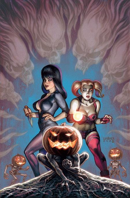 Dynamite Comic Books > Incentives HARLEY QUINN X ELVIRA #1 CVR T INC 1:30 JOSEPH MICHAEL LINSNER VIRGIN VAR 72513035710601201 0825DE0654