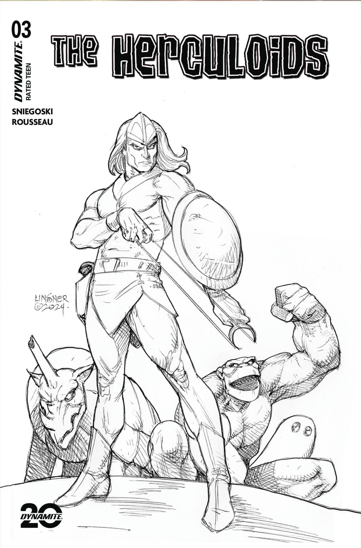 Dynamite Comic Books > Incentives HERCULOIDS #3 CVR J 1:10 INCV LINSNER LINE ART 72513035274303101 FEB250277