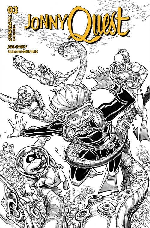 DYNAMITE Comic Books > Incentives JONNY QUEST #3 CVR M 1:7 FOC INCV HARDIN LINE ART 72513034659903131