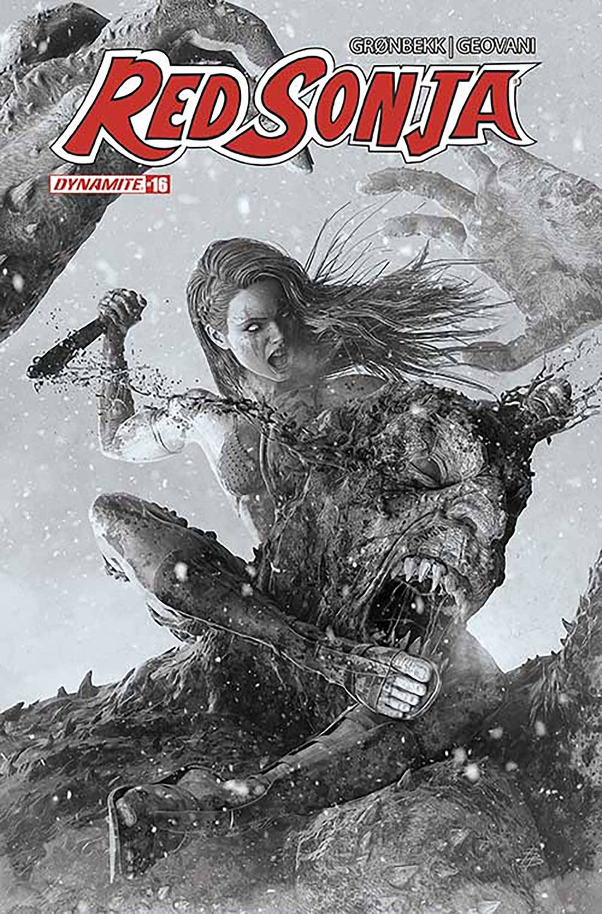 DYNAMITE Comic Books > Incentives RED SONJA 2023 #16 CVR N 10 COPY FOC INCV BARENDS B&W 72513033135916141