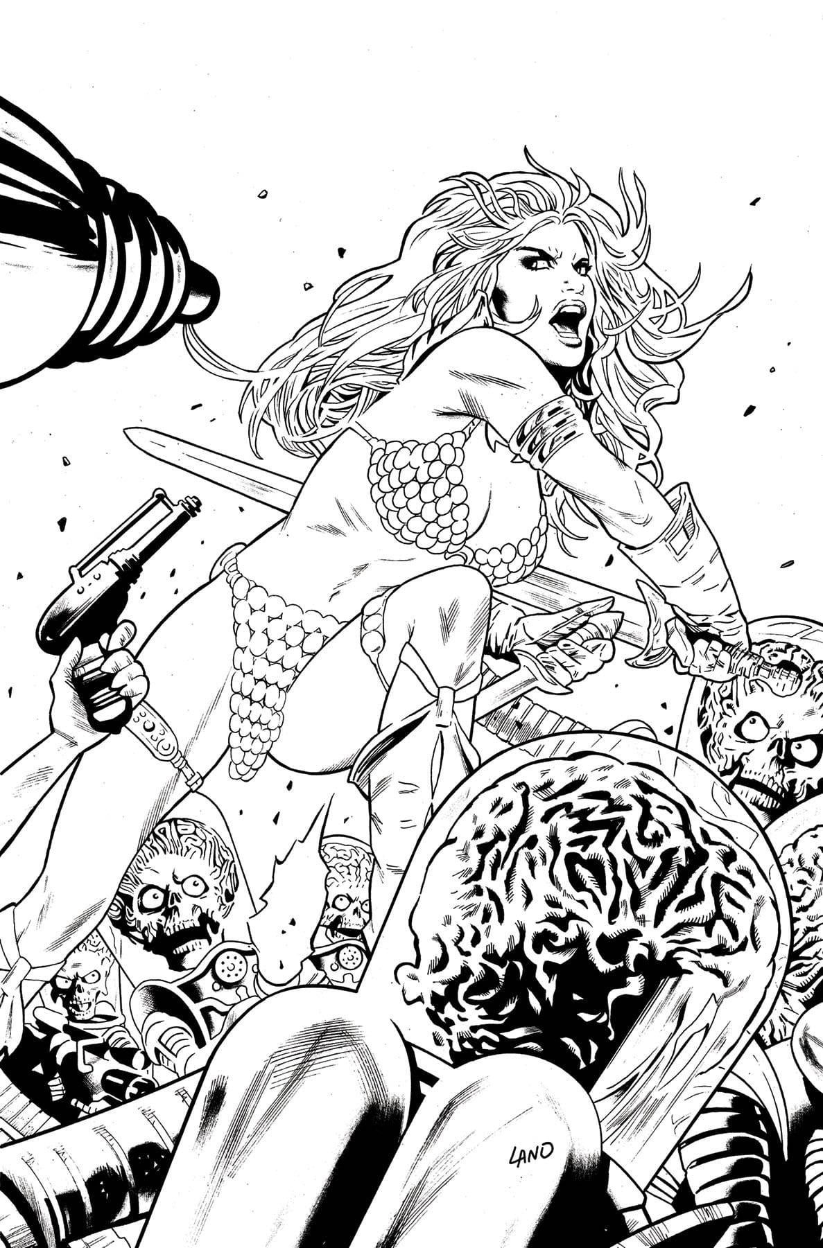 Dynamite Comic Books > Incentives RED SONJA ATTACKS MARS #1 CVR G 1:10 INCV LAND LINE ART V 72513035355901071 JAN250179