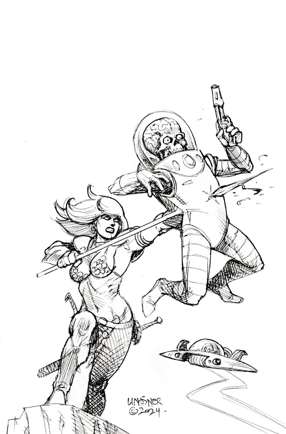 Dynamite Comic Books > Incentives RED SONJA ATTACKS MARS #3 CVR I 1:20 INCV LINSNER LINE AR 72513035355903091 MAR250114