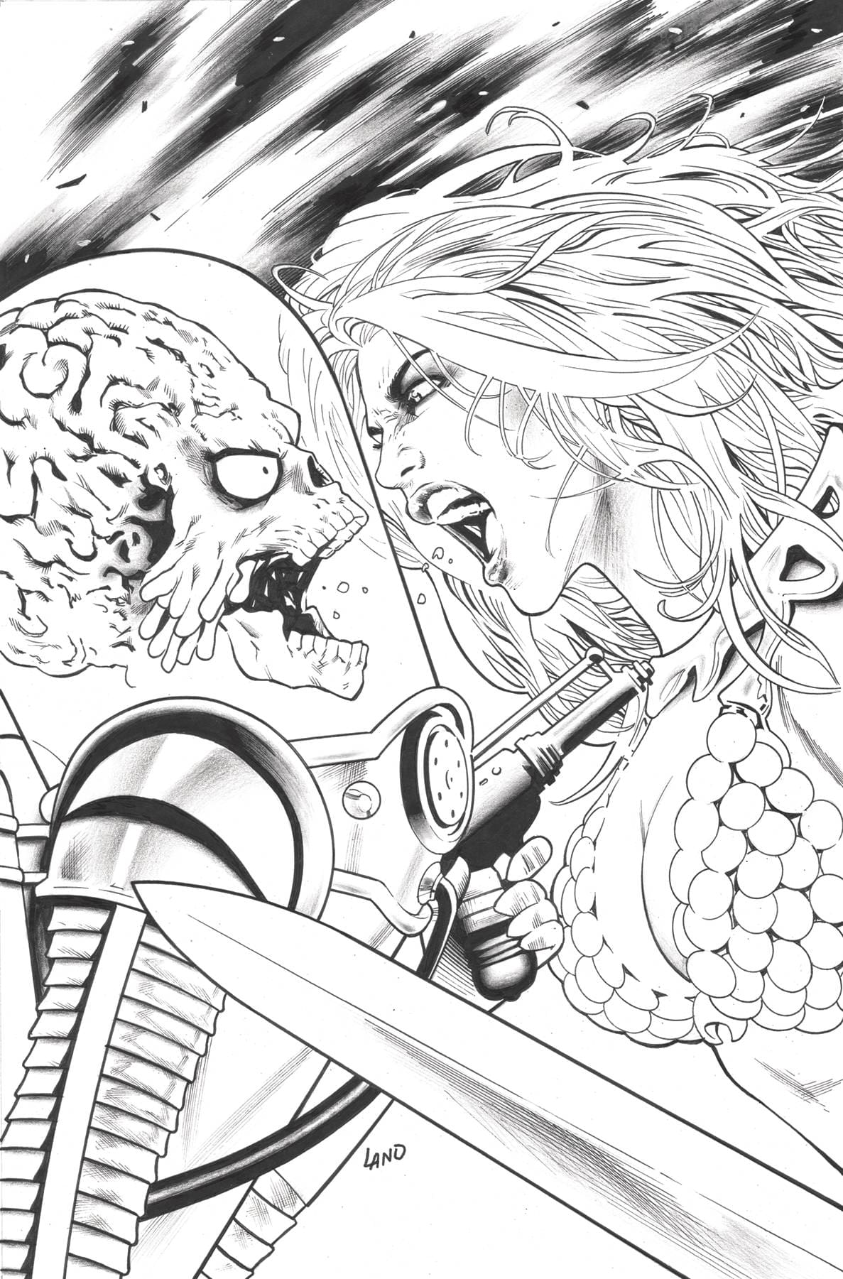 Dynamite Comic Books > Incentives RED SONJA ATTACKS MARS #4 CVR F 1:10 INCV LAND LINE ART V 72513035355904061 APR250130