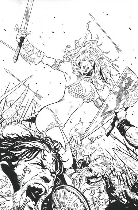 Dynamite Comic Books > Incentives SONJA REBORN #3 INCV 1:7 CVR L GREG LAND LINE ART VIRGIN FOC BONUS VAR 72513035800403121 0925DE8005