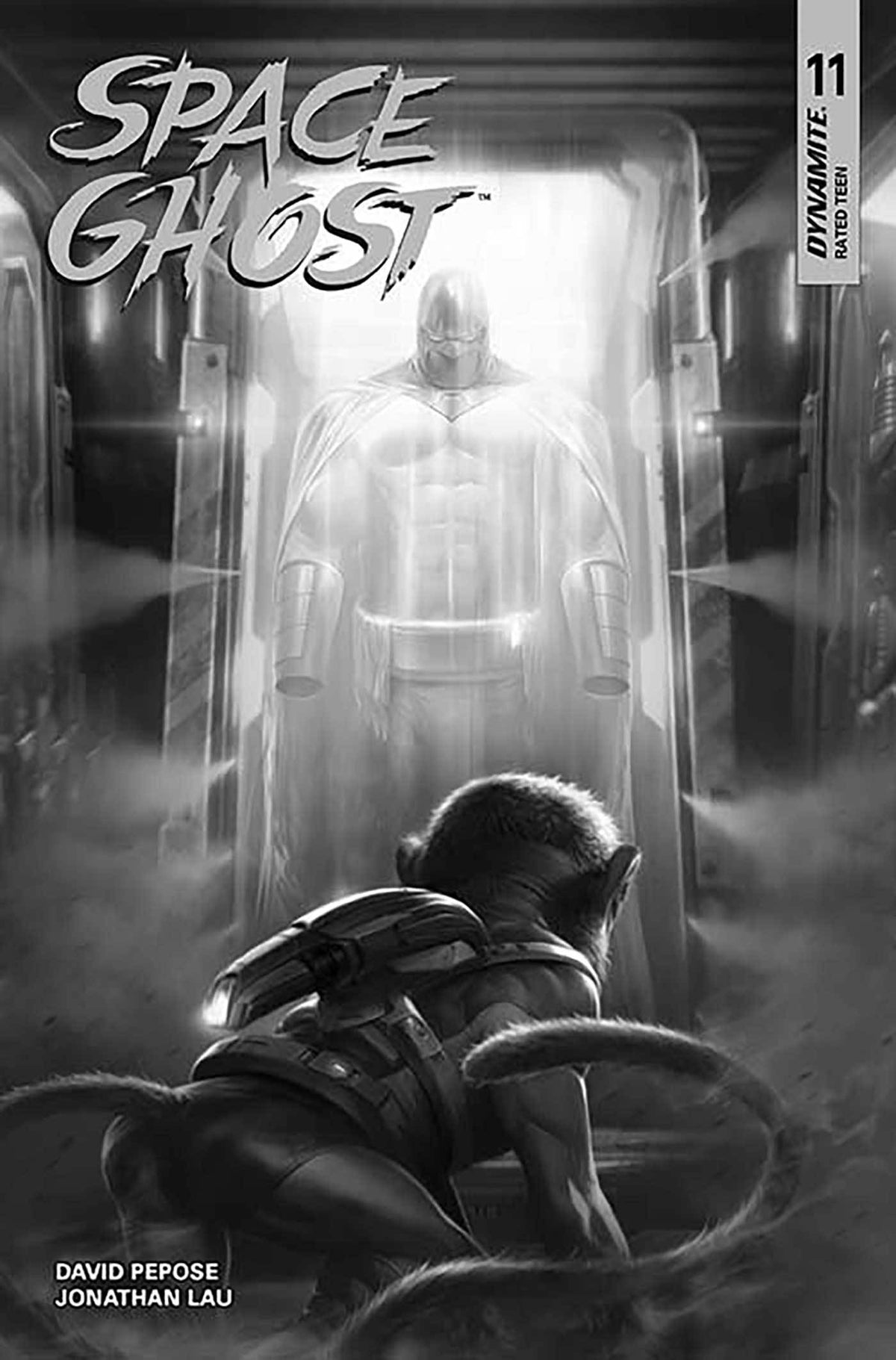 DYNAMITE Comic Books > Incentives SPACE GHOST #11 CVR N FOC 1:7 FRANCESCO MATTINA B&W 72513034479311141