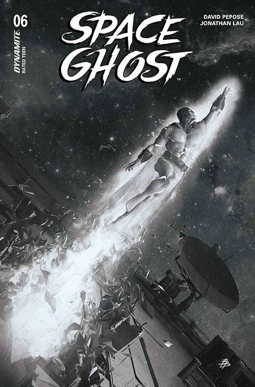 DYNAMITE Comic Books > Incentives SPACE GHOST #6 CVR O 1:5 FOC INCV BARENDS B&W 72513034479306151