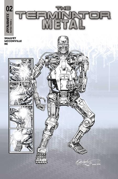 Dynamite Comic Books > Incentives TERMINATOR METAL #2 CVR J INC 1:5 BOB LAYTON LINE ART FOC BONUS VAR 72513035989602101 0925DE8301