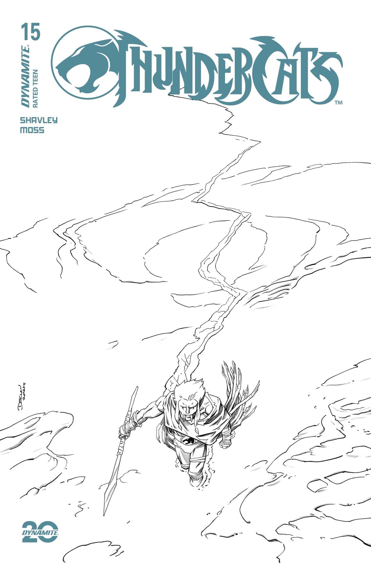 Dynamite Comic Books > Incentives THUNDERCATS #15 CVR O 1:10 INCV SHALVEY LINE ART 72513034116715151 FEB250354