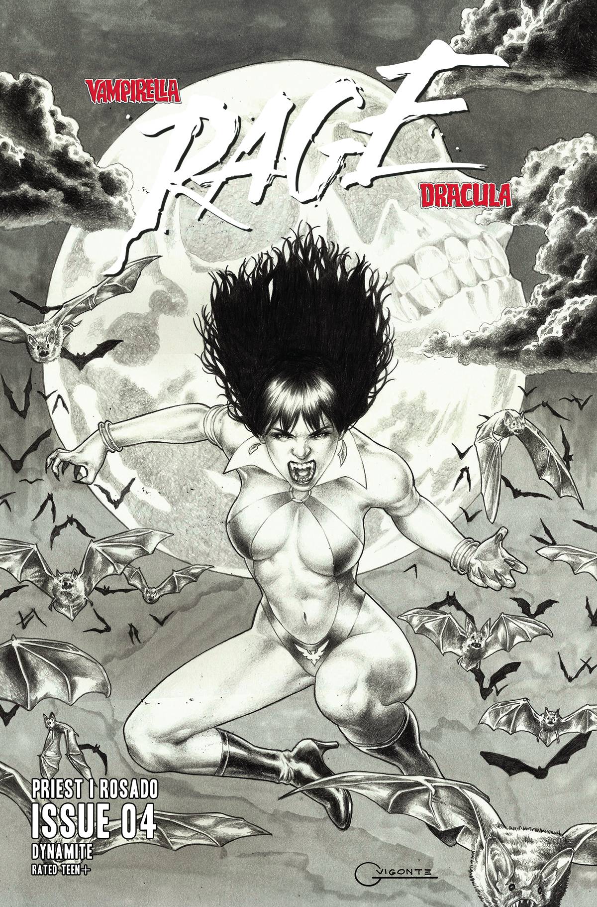 Dynamite Comic Books > Incentives VAMPIRELLA DRACULA RAGE #4 CVR G 1:10 INCV VIGONTE LINE A 72513033282004071 SEP230345