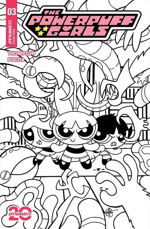 DYNAMITE Comic Books POWERPUFF GIRLS #3 CVR L 1:7 INCV HAESER LINE ART 72513034661203121 STL343757