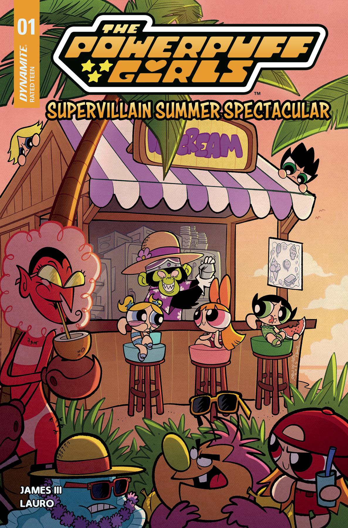 Dynamite Comic Books POWERPUFF GIRLS SUPERVILLAIN SPECTACULAR #1 CVR A LAURO 72513035711301011 MAY250065
