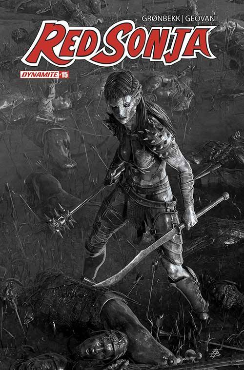 DYNAMITE Comic Books RED SONJA 2023 #15 CVR O 1:10 FOC INCV BARENDS B&W 72513033135915151 STL350307