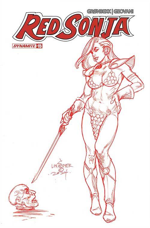 DYNAMITE Comic Books RED SONJA 2023 #15 CVR Q 1:10 FOC INCV LINSNER FIERY RED LINES 72513033135915171 STL350312