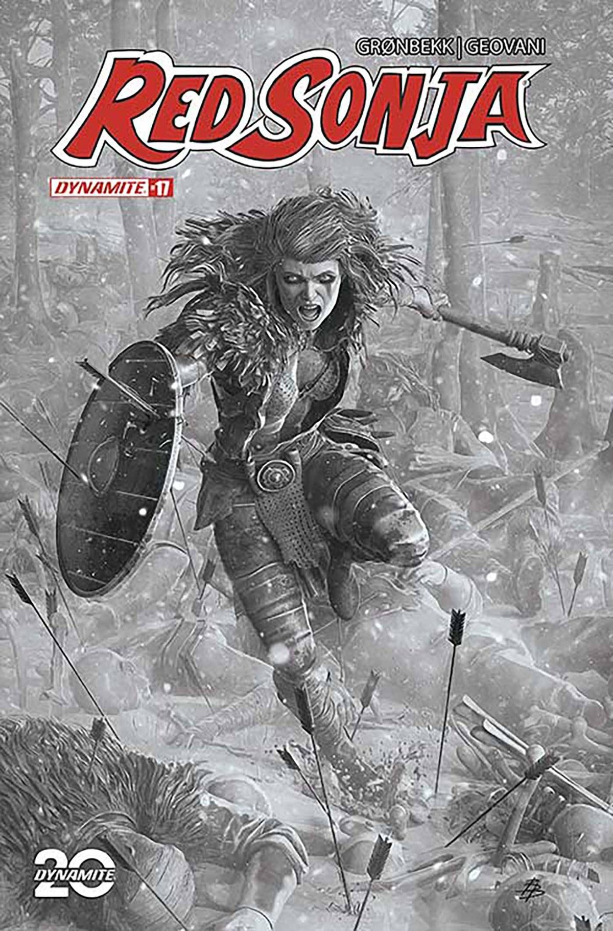 DYNAMITE Comic Books RED SONJA 2023 #17 CVR N 1:7 FOC INCV BARENDS B&W 72513033135917141 OCT248043
