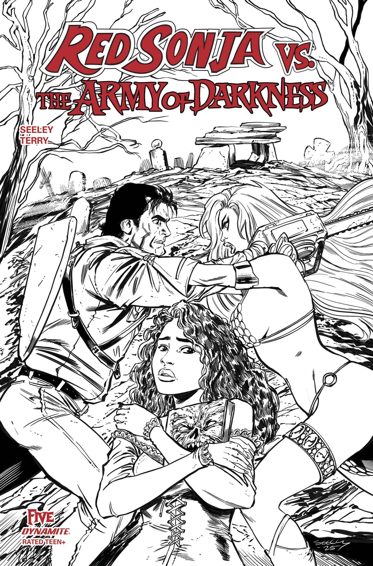 DYNAMITE Comic Books RED SONJA VS AOD #5 CVR G 1:10 INCV SEELEY LINE ART 72513035478505071