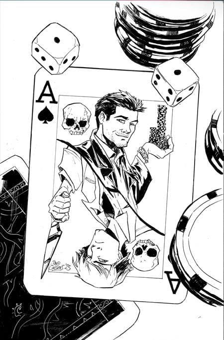 DYNAMITE Comic Books SUPERNATURAL #2 CVR L INC 1:11 DAVID COUSENS LINE ART VIRGIN FOC BONUS VAR 72513035988902121 0925DE8352