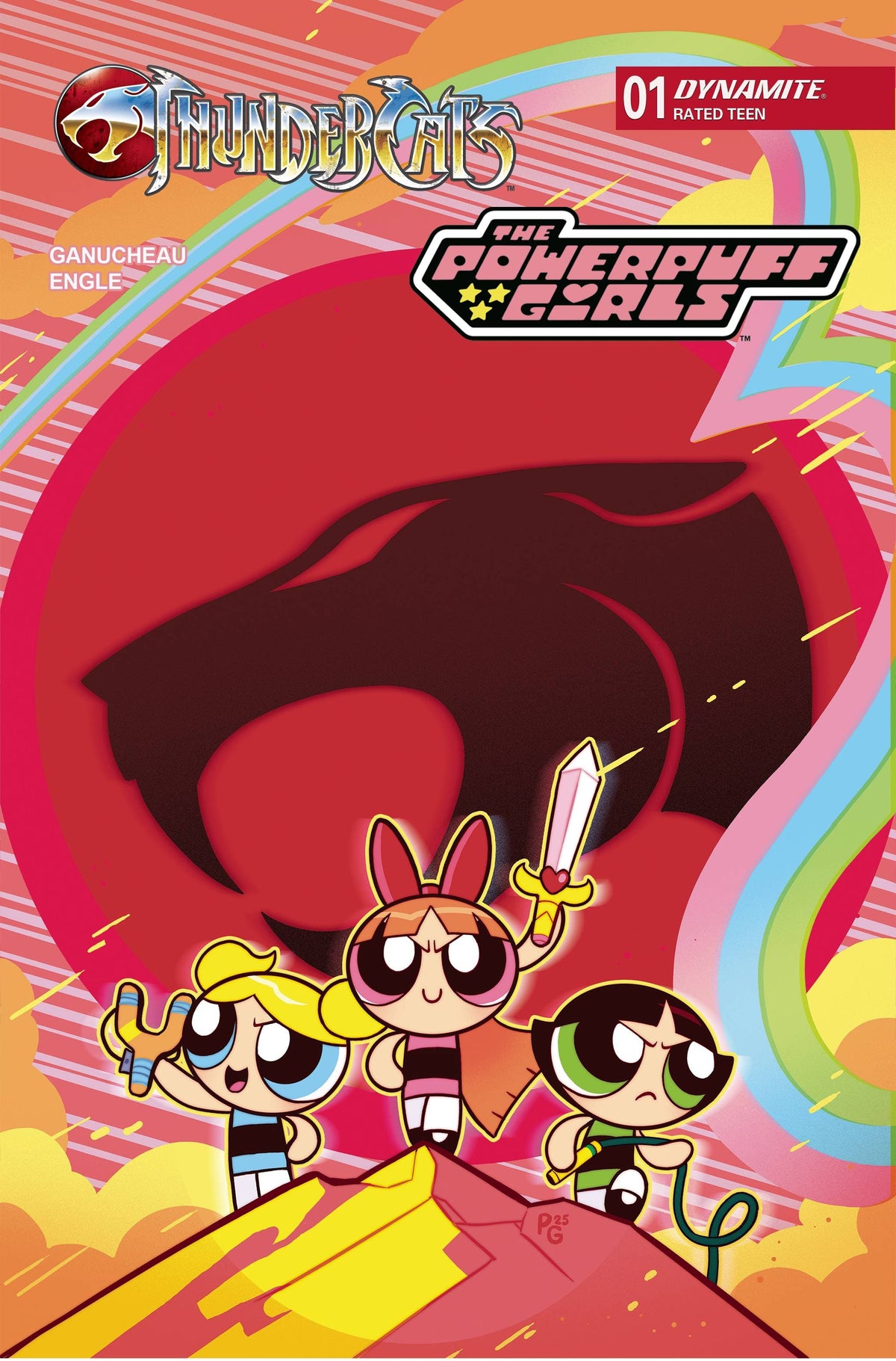Dynamite Comic Books THUNDERCATS POWERPUFF GIRLS #1 CVR A GANUCHEAU 72513035569001011 APR250010