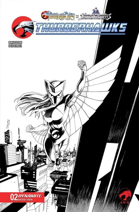 Dynamite Comic Books THUNDERCATS X SILVERHAWKS THUNDERHAWKS #2 CVR K DECLAN SHALVEY LINE ART VAR 72513036405002111 0326DE8534