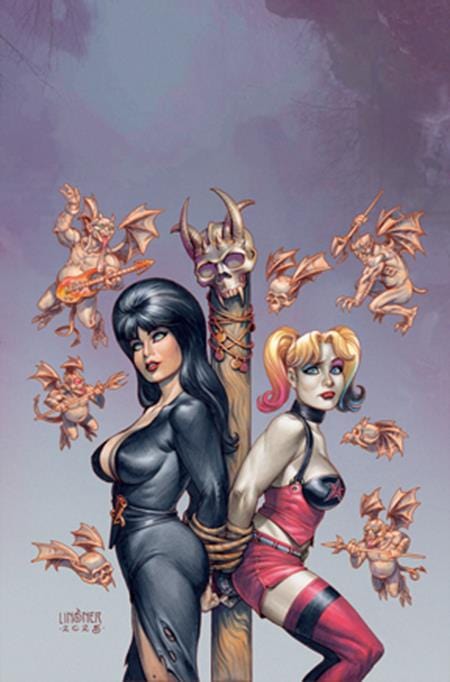 DYNAMITE Entertainment Comic Books > Incentives HARLEY QUINN X ELVIRA #2 CVR Q INC 1:20 JOSEPH MICHAEL LINSNER VIRGIN VAR 72513035710602171 0925DE0582
