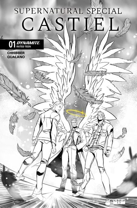 DYNAMITE Entertainment Comic Books > Incentives SUPERNATURAL SPECIAL CASTIEL #1 (ONE SHOT) CVR H INC 1:10 PASQUALE QUALANO LINE ART VAR 72513036560601081 0426DE0715
