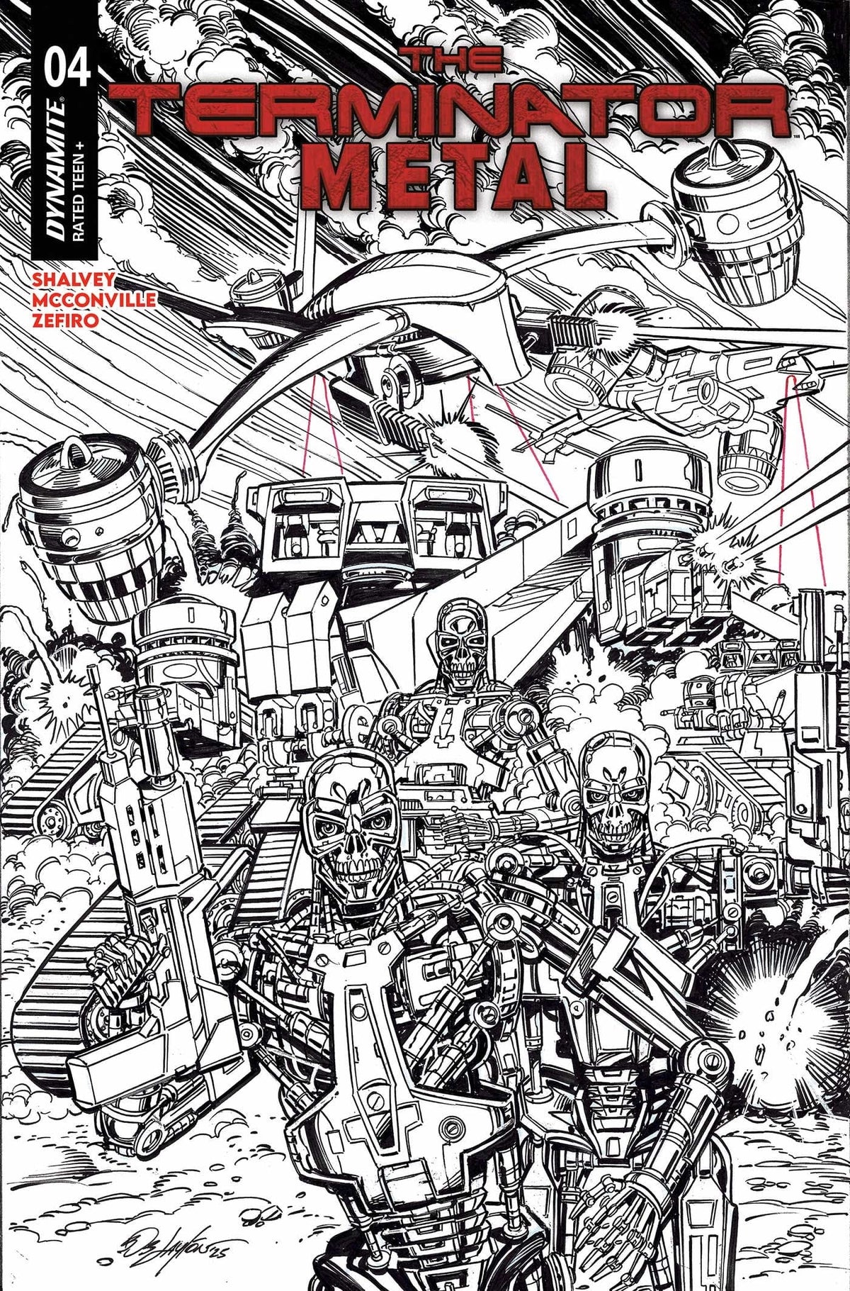DYNAMITE Entertainment Comic Books > Incentives TERMINATOR METAL #4 CVR J INCV 1:5 BOB LAYTON LINE ART TRADE DRESS FOC BONUS VAR 72513035989604101 1125DE8088