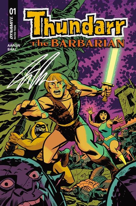 DYNAMITE Entertainment Comic Books > Incentives THUNDARR THE BARBARIAN #1 CVR S INC 1:100 MICHAEL CHO SIGNED BY JASON AARON VAR 72513036251301191 1125DE0638