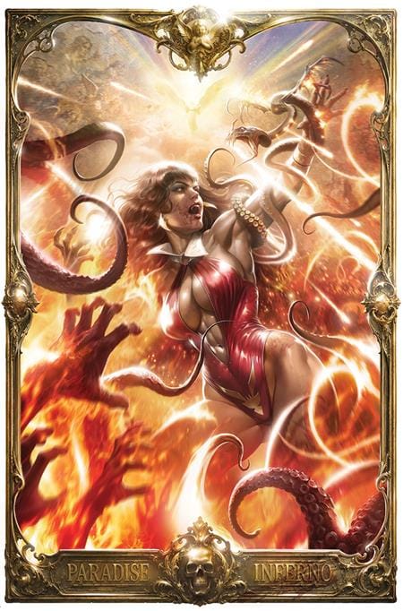 DYNAMITE Entertainment Comic Books > Incentives VAMPIRELLA PARADISE #1 CVR Q INC 1:20 FRANCESCO MATTINA VIRGIN VAR (Release Date: 11/18/2026) 72513036909301171 0926DE0831