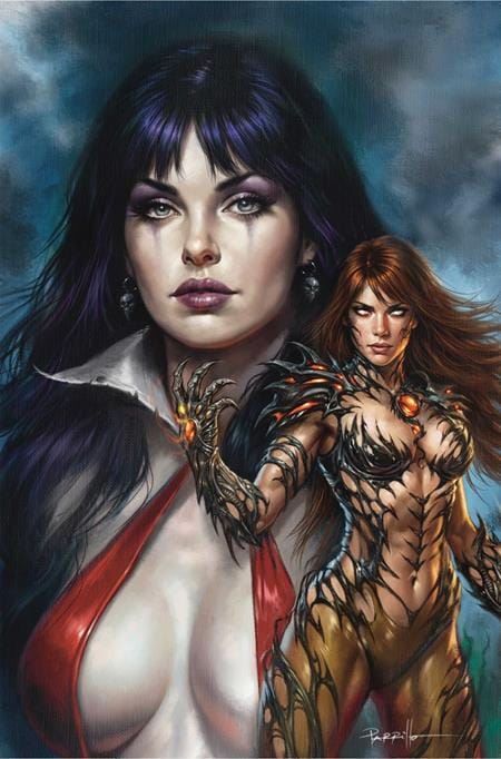 DYNAMITE Entertainment Comic Books > Incentives VAMPIRELLA X WITCHBLADE SPECIAL #1 (ONE SHOT) CVR M INC 1:25 LUCIO PARRILLO VIRGIN VAR (Release Date: 09/23/2026) 72513036739601131 0726DE0905