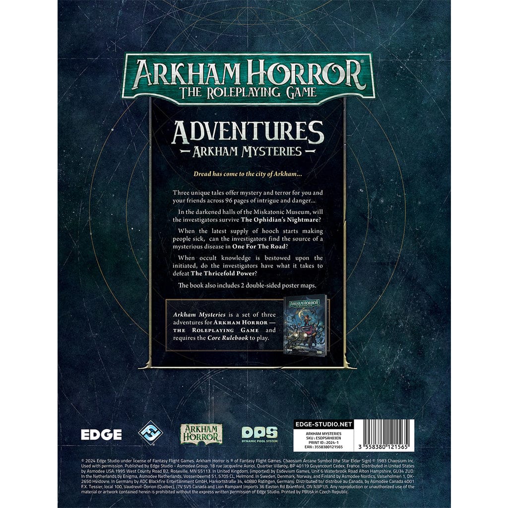 Edge Tabletop Games > Role-Playing Games Arkham Horror RPG - Arkham Mysteries 3558380121565 ESDPSAH03EN
