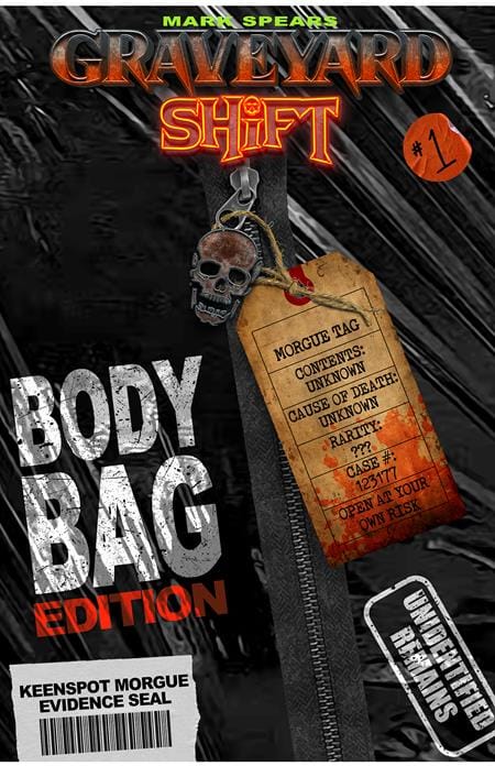 Ex Posse Holdings Comic Books MARK SPEARS GRAVEYARD SHIFT #1 CVR D MARK SPEARS BODY BAG EDITION BLIND BAG WITH BONUS TRADING CARD VAR (Release Date: 09/16/2026) 60283502347800141 0726EX0919