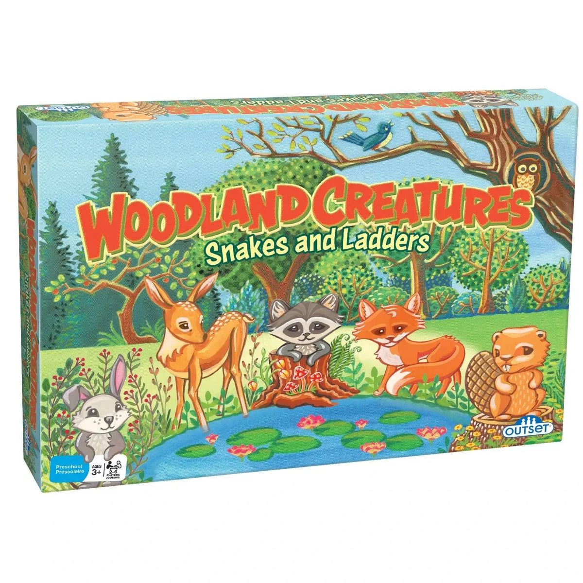 FAIRE Board Games > Large Box Games WOODLAND CREATURES - SNAKES AND LADDERS BOARD GAME 625012178105