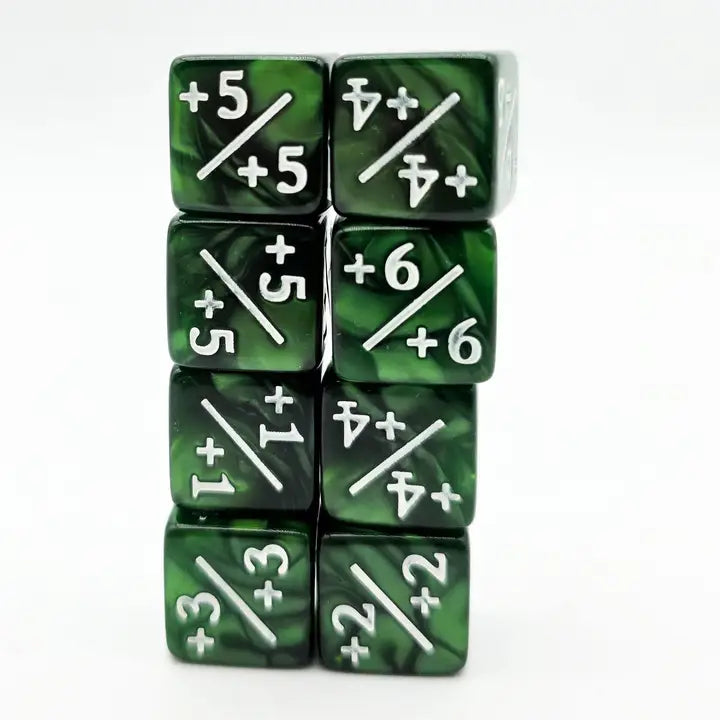 Foam Brain Games Dice +1/+1 Pearl Green Counters For Magic - Set of 8 840292515932 FBG5150