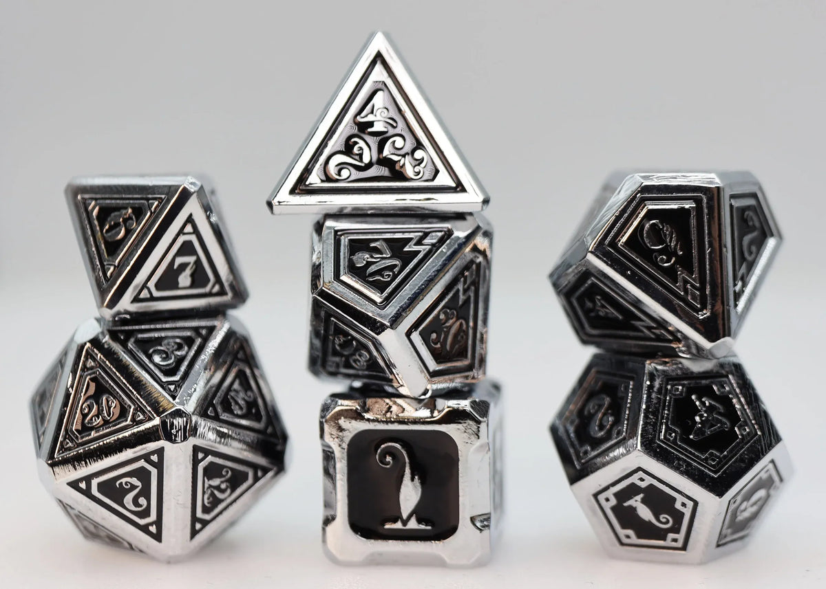 Foam Brain Games Dice Alchemist Metals: Necrotic - Metal RPG Dice Set 840292514881 FBG4509